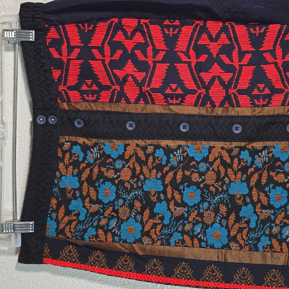 Dolan Multicolor Patterned Button-Front Skirt - image 2